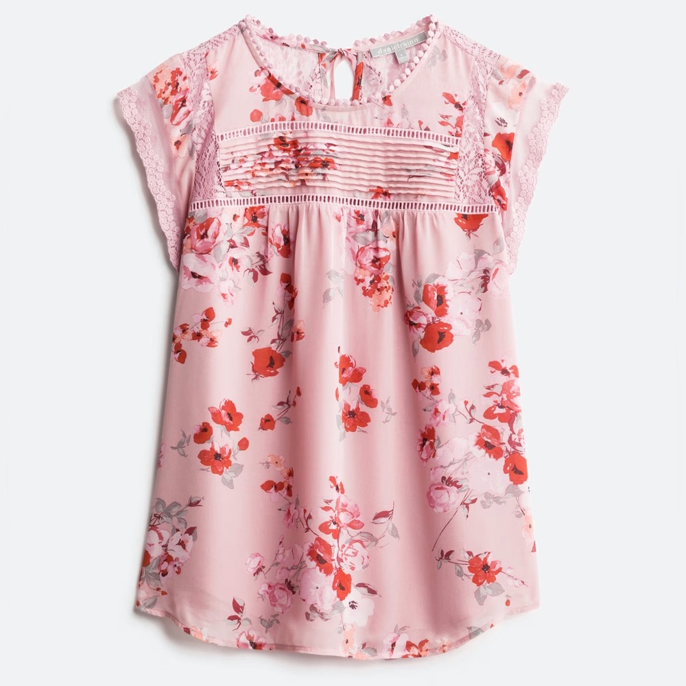 ⬇️ Daniel Rainn Becru Floral Lace Detail Blouse Size Medium